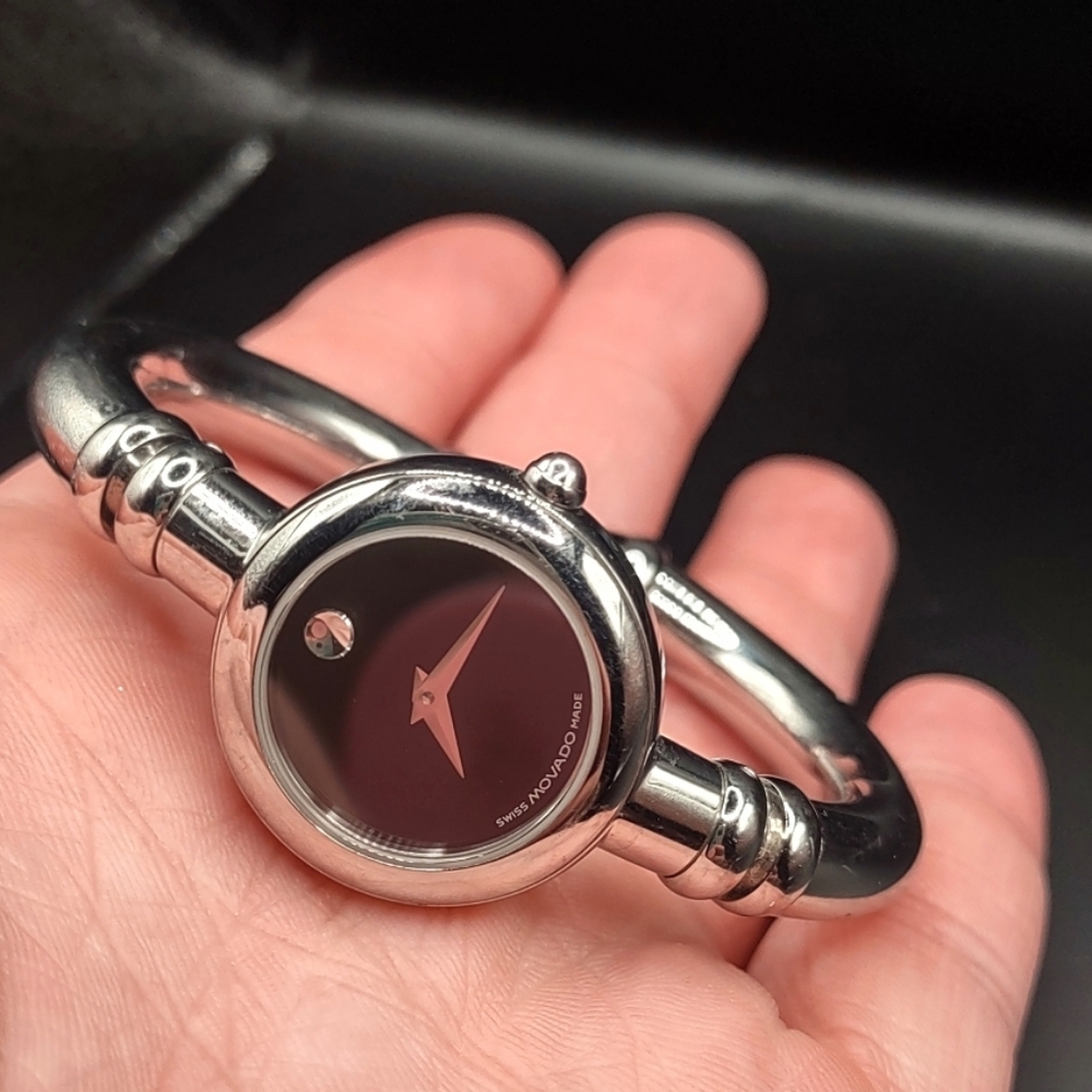 Movado Bareleto Silver Tone Bangle - Picture 4 of 4